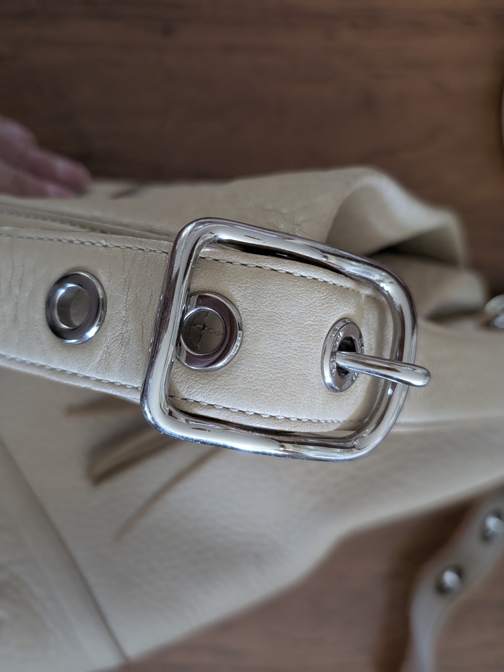 Coach Pebble Leather Tassel Hobo Bag in Beige - Picture 2 of 4